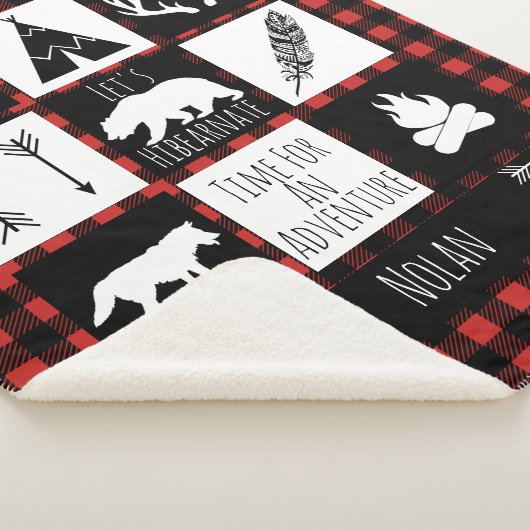 Rustikaler Wildnis-u. Tier-Büffel-Karo kariert Sherpadecke (3/4)