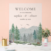 Rustikaler Willkommenswald Grünwald Acrylschild (Hochzeit)