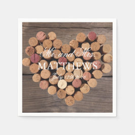 Rustikaler Wine Cork Hochzeitscocktail Napkins Serviette