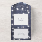 Rustikaler Winter alles in einem Hochzeitsrsvp All In One Einladung (Außenbereich)