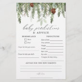 Rustikaler Winter Baby-Vorhersagekarte (Vorderseite)