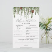 Rustikaler Winter Baby-Vorhersagekarte (Stehend Vorderseite)