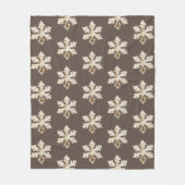 Rustikaler Winter Birchwood Schneeflocke braun wei Fleecedecke (Vorderseite)
