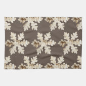 Rustikaler Winter Birchwood Schneeflocke braun wei Geschirrtuch (Horizontal)
