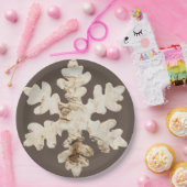 Rustikaler Winter Birchwood Schneeflocke braun wei Pappteller (Party)