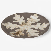 Rustikaler Winter Birchwood Schneeflocke braun wei Pappteller (Schrägansicht)