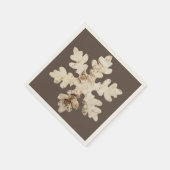 Rustikaler Winter Birchwood Schneeflocke braun wei Serviette (Ecke)