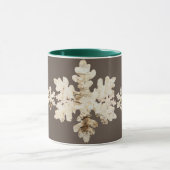 Rustikaler Winter Birchwood Schneeflocke braun wei Tasse (Zentrum)