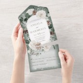 Rustikaler Winter Blumenstrauß Kein Abendessen All In One Einladung (Abreißen)