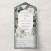 Rustikaler Winter Blumenstrauß Kein Abendessen All In One Einladung (Innen Boden)