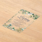 Rustikaler Winter Blumenweihnachtsfest Acryleinladungen (Ablage )