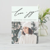 Rustikaler Winter botanisch mit Foto Holiday Green Einladung (Stehend Vorderseite)