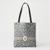Rustikaler Winter botanisch mit Monogramm Tasche (Vorderseite)