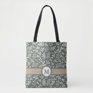 Rustikaler Winter botanisch mit Monogramm Tasche