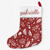 Rustikaler Winter botanisch mit Namen Holiday Kleiner Weihnachtsstrumpf (Rückseite)