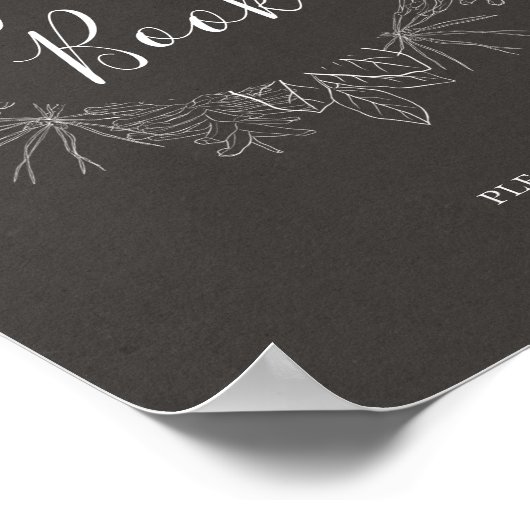 Rustikaler Winter | Charcoal Guest Book Sign Poster (Ecke)