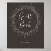 Rustikaler Winter | Charcoal Guest Book Sign Poster (Vorne)