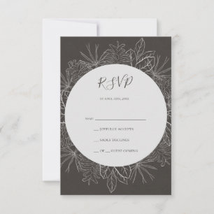 Rustikaler Winter Charcoal RSVP Card