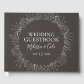 Rustikaler Winter | Charcoal Wedding Guest Book Gästebuch (Vorderseite)