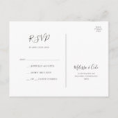 Rustikaler Winter | Charcoal Wedding RSVP Postcard Postkarte (Rückseite)