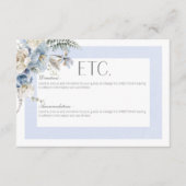 Rustikaler Winter Frosty Blue & White Floral Detai Begleitkarte (Vorderseite)