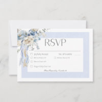 Rustikaler Winter Frosty Blue & White Floral Dinne