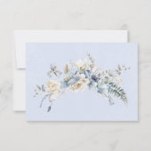 Rustikaler Winter Frosty Blue & White Floral Dinne RSVP Karte (Rückseite)