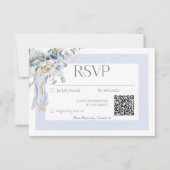 Rustikaler Winter Frosty Blue & White Floral RSVP Karte (Vorderseite)