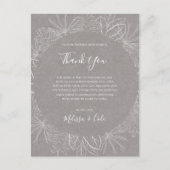 Rustikaler Winter | Graue Dankeschön Empfang Card Postkarte (Vorderseite)