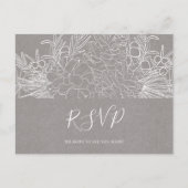 Rustikaler Winter | Graue RSVP-Karte Postkarte (Vorderseite)