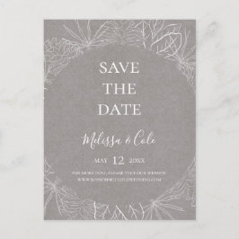 Rustikaler Winter | Graue Save the Date Postkarte