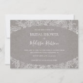 Rustikaler Winter | Graues horizontales Brautparty Einladung (Vorderseite)