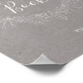 Rustikaler Winter | Gray Guest Book Sign Poster (Ecke)