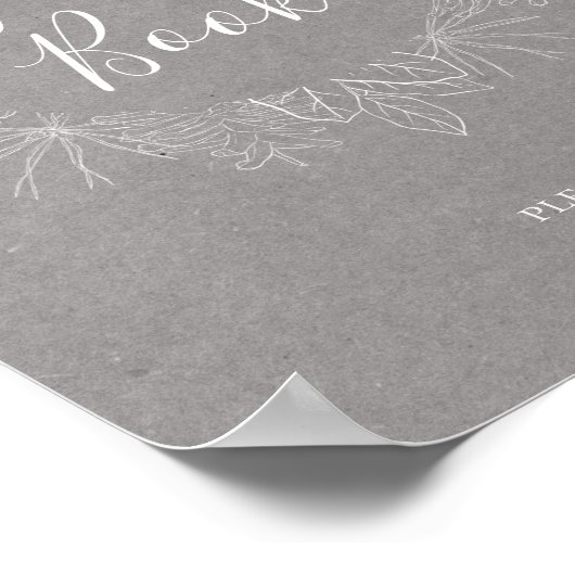 Rustikaler Winter | Gray Guest Book Sign Poster (Ecke)