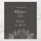 Rustikaler Winter | Gütesiegel für Holzkohle Weinetikett (Einzelnes Label)