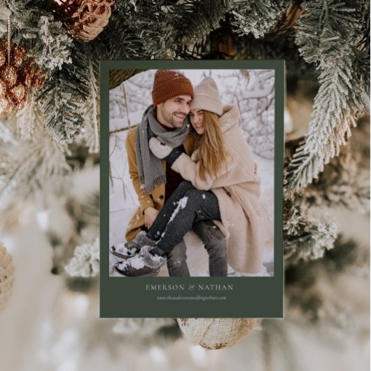 Rustikaler Winter Hochzeit Einladung Grüne Pine