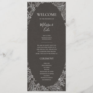 Rustikaler Winter   Hochzeitsprogramm für Kohle Programm