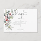 Rustikaler Winter Holly Berries & Snow Empfang Begleitkarte (Vorderseite)