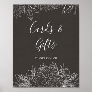 Rustikaler Winter   Holzkohle Karten und Geschenke Poster