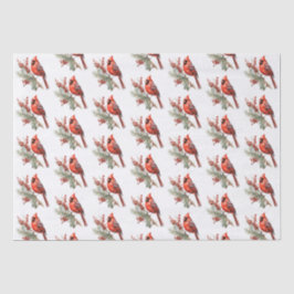 Rustikaler Winter Kardinal Holly Branch Seidenpapier