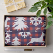 Rustikaler Winter Karierte Wildschweinschneeflocke Seidenpapier (Geschenk)