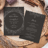 Rustikaler Winter | Kohle in einer Hochzeit Einladung