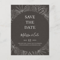 Rustikaler Winter | Kohle Save the Date Postkarte