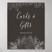 Rustikaler Winter | Kohlekarten und Geschenkzeiche Poster (Vorne)