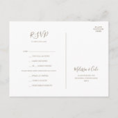 Rustikaler Winter | Kraft Menu Choice RSVP Card Postkarte (Rückseite)