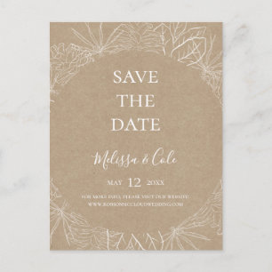 Rustikaler Winter   Kraft Save the Date Postkarte