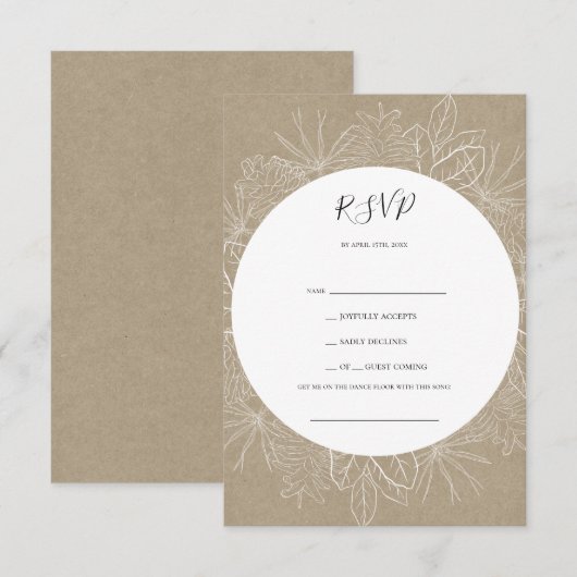 Rustikaler Winter | Kraft Song Request RSVP Card Karte (Vorne/Hinten)