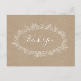 Rustikaler Winter | Kraft Vielen Dank Postcard Postkarte