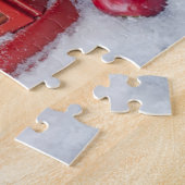 Rustikaler Winter Lantern Weihnachtsschnee Puzzle (Seite)