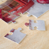 Rustikaler Winter Lantern Weihnachtsschnee Puzzle (Seite)